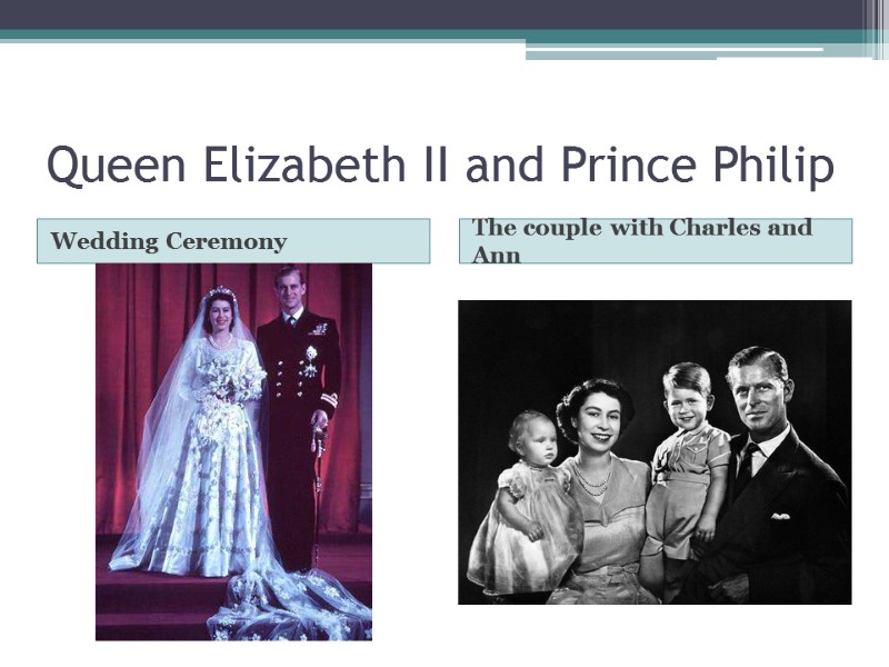 Queen Elizabeth II and Prince Philip Wedding Ceremony The couple with Charles and Ann